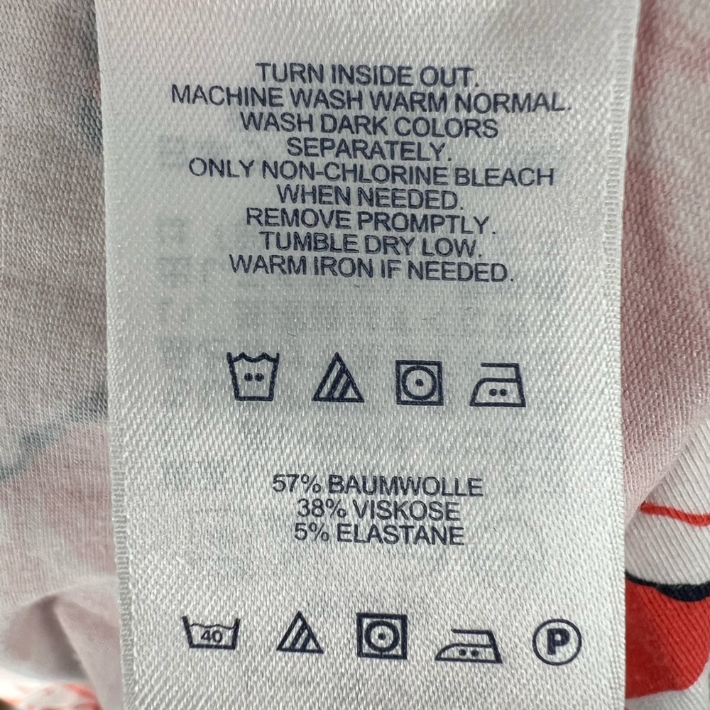 LANDS’ END NWOT ORANGE & WHITE ROSES SOFT COTTON BLEND SLIPON DRESS QUALITY MADE - Picture 8 of 8